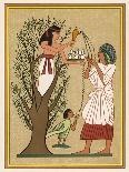 As Loving Mother-Goddess Mut Pours Water from the Sycamore Tree Over a Deceased Person and His Soul-E.a. Wallis Budge-Art Print