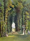 Vista in the Gardens of Teddesley, from "Gardens of England," Published 1857-E. Adveno Brooke-Framed Stretched Canvas