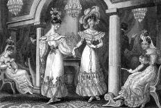Four Fashionable Ladies at a Soiree-E Burney-Framed Art Print
