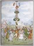 Country People Dance Round the Maypole the Girls Ducking in and out of the Ring Formed by the Men-E. Casella-Mounted Art Print