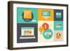 E-Commerce and Internet Shopping Icons-bloomua-Framed Premium Giclee Print