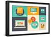 E-Commerce and Internet Shopping Icons-bloomua-Framed Premium Giclee Print