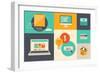 E-Commerce and Internet Shopping Icons-bloomua-Framed Premium Giclee Print