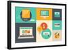 E-Commerce and Internet Shopping Icons-bloomua-Framed Art Print