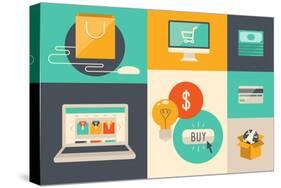 E-Commerce and Internet Shopping Icons-bloomua-Stretched Canvas