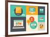 E-Commerce and Internet Shopping Icons-bloomua-Framed Art Print