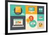 E-Commerce and Internet Shopping Icons-bloomua-Framed Art Print