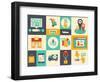E-Commerce And Online Shopping Icons-bloomua-Framed Art Print