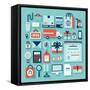 E-Commerce and Shopping Icons-bloomua-Framed Stretched Canvas