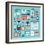 E-Commerce and Shopping Icons-bloomua-Framed Art Print