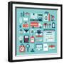 E-Commerce and Shopping Icons-bloomua-Framed Art Print