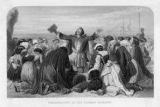 The "Pilgrims" Pray Before Embarking on the Voyage from Plymouth to America-E. Corbould-Framed Art Print