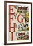 E, F, G, H, I Illustrated Letters-Edmund Evans-Framed Art Print