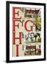 E, F, G, H, I Illustrated Letters-Edmund Evans-Framed Art Print