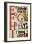E, F, G, H, I Illustrated Letters-Edmund Evans-Framed Art Print