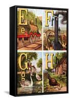 E, F, G, H Illustrated Letters-Edmund Evans-Framed Stretched Canvas