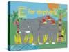 E for Elephant-Clare Beaton-Stretched Canvas