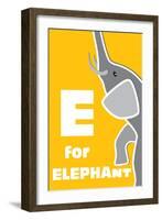 E For The Elephant, An Animal Alphabet For The Children-Elizabeta Lexa-Framed Art Print