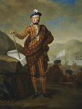 Harlequin Portrait of Prince Charles Edward Stewart (1720-1788), in Red Tartan Coat, Breeches-E. Gill-Framed Giclee Print