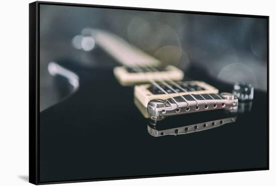 E-guitar-Roswitha Schleicher-Schwarz-Framed Stretched Canvas