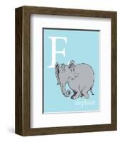 E is for Elephant (blue)-Theodor (Dr. Seuss) Geisel-Framed Art Print