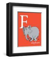 E is for Elephant (red)-Theodor (Dr. Seuss) Geisel-Framed Art Print