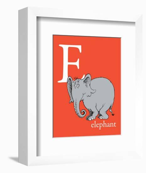 E is for Elephant (red)-Theodor (Dr. Seuss) Geisel-Framed Art Print