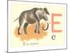 E is for Elephant-null-Mounted Art Print