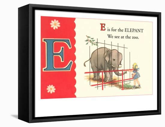 E is for Elephant-null-Framed Stretched Canvas