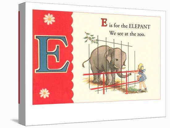 E is for Elephant-null-Stretched Canvas