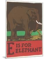 E is for Elephant-null-Mounted Art Print