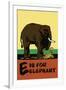 E is for Elephant-Charles Buckles Falls-Framed Art Print