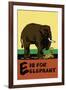 E is for Elephant-Charles Buckles Falls-Framed Art Print