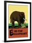 E is for Elephant-Charles Buckles Falls-Framed Art Print