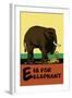 E is for Elephant-Charles Buckles Falls-Framed Art Print