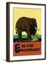 E is for Elephant-Charles Buckles Falls-Framed Art Print