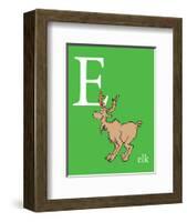 E is for Elk (green)-Theodor (Dr. Seuss) Geisel-Framed Art Print