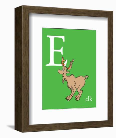 E is for Elk (green)-Theodor (Dr. Seuss) Geisel-Framed Art Print