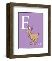 E is for Elk (purple)-Theodor (Dr. Seuss) Geisel-Framed Art Print