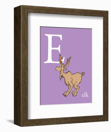 E is for Elk (purple)-Theodor (Dr. Seuss) Geisel-Framed Art Print