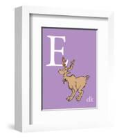 E is for Elk (purple)-Theodor (Dr. Seuss) Geisel-Framed Art Print