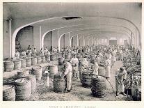 Pouring the Wine into the Barrels, from 'Le France Vinicole', Pub. by Moet and Chandon, Epernay-E.M. Choque-Stretched Canvas