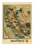 The Unique Map of California, c.1885-E^ M^ Johnstone-Art Print