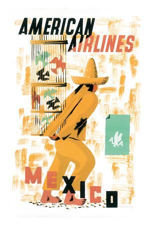 American Airlines 8.5/" X 11/" Travel Poster MEXICO