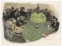 All Eyes are on the Green Table in a Monte Carlo Casino-E. Rosenstand-Framed Stretched Canvas