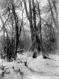 A Tepee in a Snow Covered Forest-E.S Curtis-Mounted Photographic Print