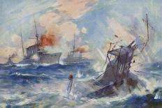 WW1 - Rms Laconia Torpedoed, 25th February 1917-E.s. Hodgson-Framed Art Print