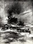 WW1 - Hms E13 British Submarine - Aground and Attacked-E.s. Hodgson-Art Print