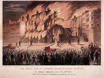Firemen Fighting the Blaze at the Cotton's Wharf Fire, Bermondsey, London, 1861-E Schonals-Framed Stretched Canvas