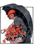 "April Showers and Basket of Flowers," Country Gentleman Cover, April 26, 1924-E. Troth-Mounted Giclee Print